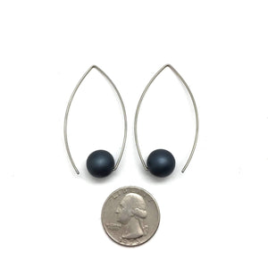 Gunmetal Gray Inverted Earrings-Earrings-Ursula Muller-Pistachios