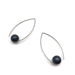 Gunmetal Gray Inverted Earrings-Earrings-Ursula Muller-Pistachios