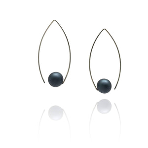 Gunmetal Gray Inverted Earrings-Earrings-Ursula Muller-Pistachios