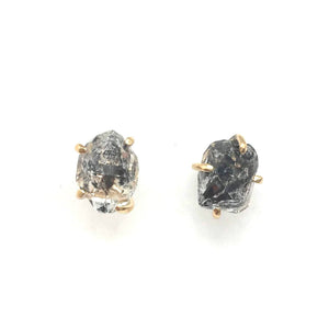 Herkimer Diamond Gold Studs-Earrings-Emi Nakamura-Pistachios