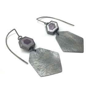 Hexagon Sapphire Drops-Earrings-Heather Guidero-Pistachios