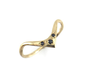 High Arc Black Diamond Ring-Rings-Luana Coonen-Pistachios