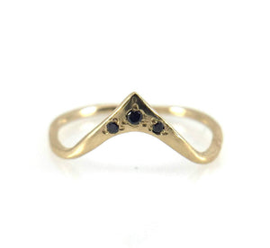 High Arc Black Diamond Ring-Rings-Luana Coonen-Pistachios