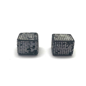 Hollow Mesh Rectangle Studs-Earrings-Sandra Salaices-Pistachios