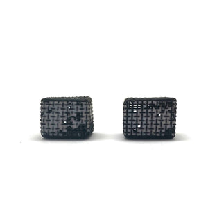 Hollow Mesh Rectangle Studs-Earrings-Sandra Salaices-Pistachios