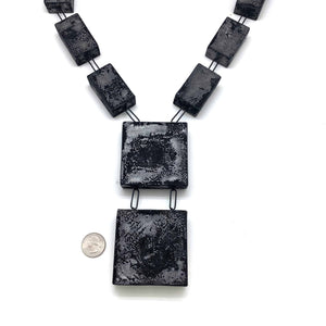 Hollow Steel Mesh Statement Necklace-Necklaces-Sandra Salaices-Pistachios