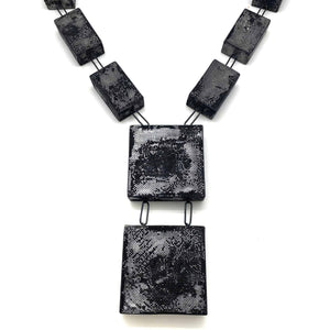 Hollow Steel Mesh Statement Necklace-Necklaces-Sandra Salaices-Pistachios