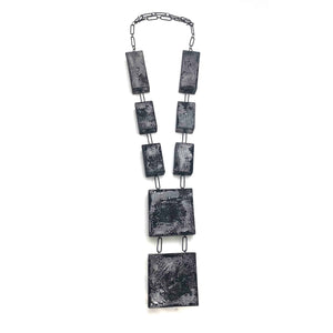 Hollow Steel Mesh Statement Necklace-Necklaces-Sandra Salaices-Pistachios