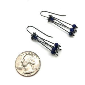 Lapis Cage Earrings-Earrings-Ashka Dymel-Pistachios