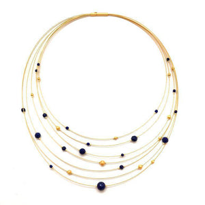 Lapis Collar Necklace-Necklaces-Bernd Wolf-Pistachios