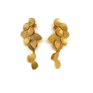 Large Blossoming Petal Drops - Gold-Earrings-Oliwia Kuczynska-Pistachios