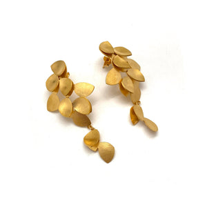 Large Blossoming Petal Drops - Gold-Earrings-Oliwia Kuczynska-Pistachios