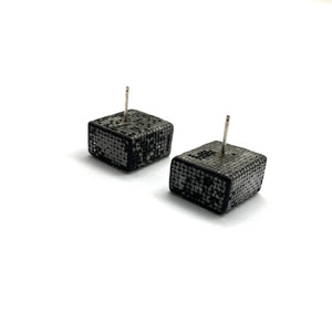 Large Hollow Mesh Square Studs-Earrings-Sandra Salaices-Pistachios