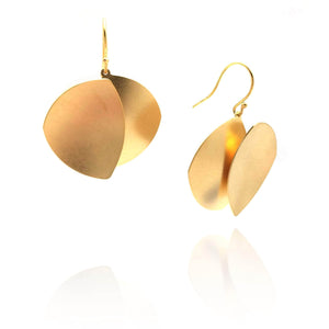 Layered Gold Leaf Drops- Large-Earrings-Oliwia Kuczynska-Pistachios