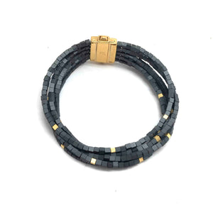 Layered Hematite Bracelet-Bracelets-Bernd Wolf-Pistachios