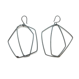 Layered Oxidized Silver Earrings-Earrings-Gabrielle Desmarais-Pistachios