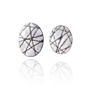 Line Oval Glyph Studs-Earrings-Jenne Rayburn-Pistachios