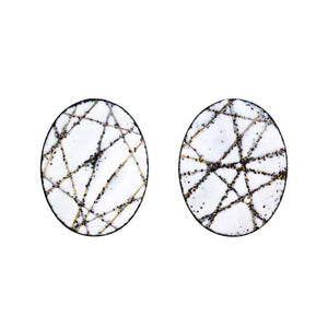 Line Oval Glyph Studs-Earrings-Jenne Rayburn-Pistachios