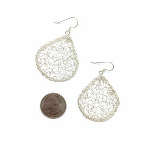 Medium Silver Droplet Earrings-Earrings-Kathryn Stanko-Pistachios