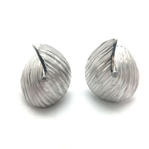 Mini Folded Ribbon Earrings - Silver-Earrings-Kacper Schiffers-Pistachios