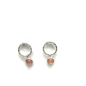 Mini Silver Moonstone Earrings-Earrings-Manuela Carl-Pistachios