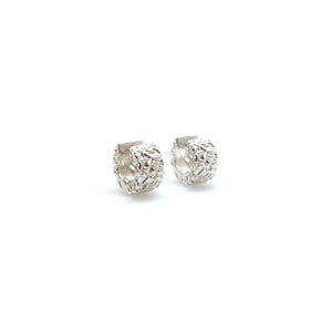 Nugget Texture Sterling Silver Huggies-Earrings-Erich Durrer-Pistachios