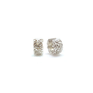 Nugget Texture Sterling Silver Huggies-Earrings-Erich Durrer-Pistachios