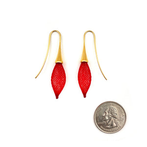 Nylon Bulb Earrings - Red-Earrings-Dorine Decayeux-Pistachios