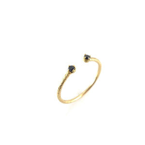 Open Black Diamond Ring-Rings-Yasuko Azuma-Pistachios