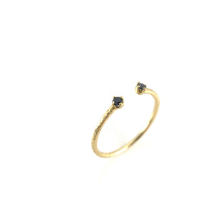 Open Black Diamond Ring-Rings-Yasuko Azuma-Pistachios