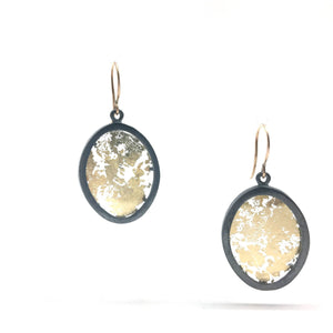 Oval Gold Leaf Memento Earring - Small-Earrings-Luana Coonen-Pistachios