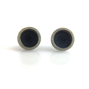 Oxi/Silver Circle Studs-Earrings-Heather Guidero-Pistachios