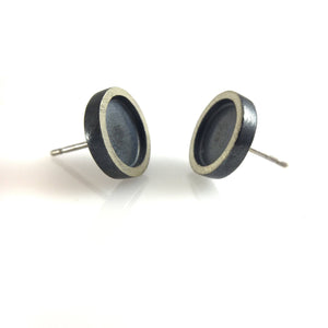 Oxi/Silver Circle Studs-Earrings-Heather Guidero-Pistachios