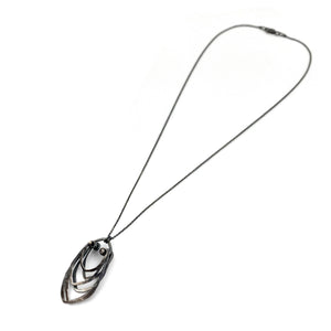 Oxidized Sterling Silver Cicada Necklace-Necklaces-Leia Zumbro-Pistachios