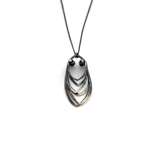 Oxidized Sterling Silver Cicada Necklace-Necklaces-Leia Zumbro-Pistachios