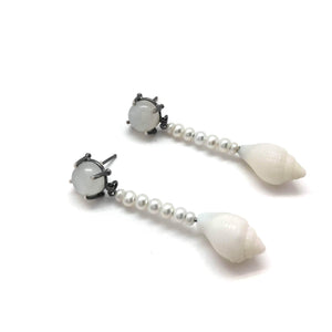 Pearl & Shell earrings-Earrings-Joanna Gollberg-Pistachios