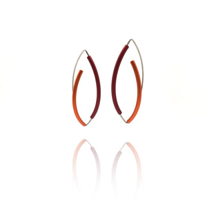 Red and Orange 3D Bow Earrings - Round Tubing-Earrings-Ursula Muller-Pistachios