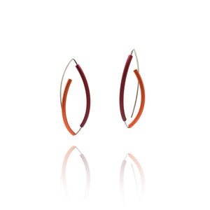 Red and Orange 3D Bow Earrings - Round Tubing-Earrings-Ursula Muller-Pistachios