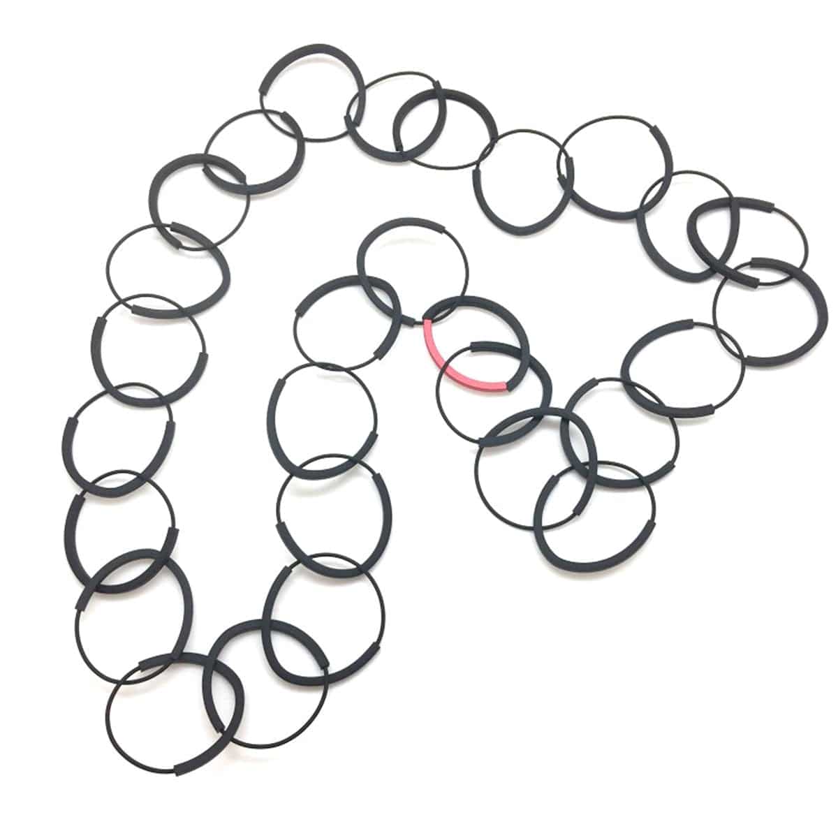 Rubber Rings Long Necklace Necklaces Ursula Muller Pistachios