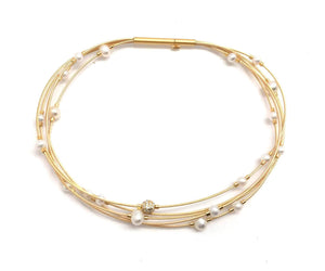 Scattered Golden Pearl Bracelet-Bracelets-Bernd Wolf-Pistachios