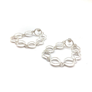 Silver Bubble Link Earrings-Earrings-Emily Rogstad-Pistachios