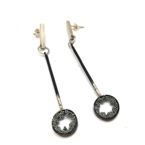 Silver Circle Caviar Drops-Earrings-Jessica Armstrong-Pistachios