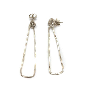 Silver Oblong Knot Hoops-Earrings-Leia Zumbro-Pistachios