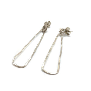 Silver Oblong Knot Hoops-Earrings-Leia Zumbro-Pistachios