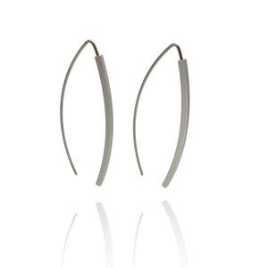 Silver Short Bow Earrings-Earrings-Ursula Muller-Pistachios