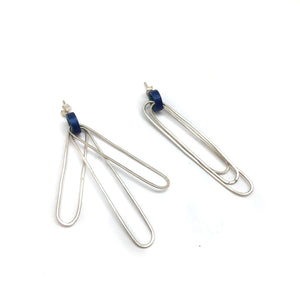 Silver and Blue Caviar Links-Earrings-Jessica Armstrong-Pistachios