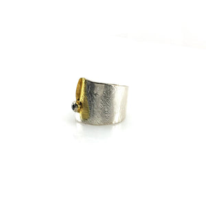 Silver and Gold Wrap Ring-Rings-Eva Stone-Pistachios