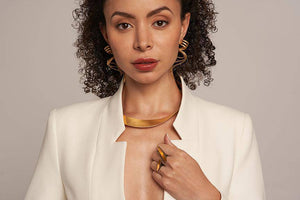 Single Fold Collar - Gold-Necklaces-Aleksandra Przybysz-Pistachios