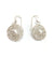 Small Silver Woven Circle Drops with Pearls-Earrings-Kathryn Stanko-Pistachios