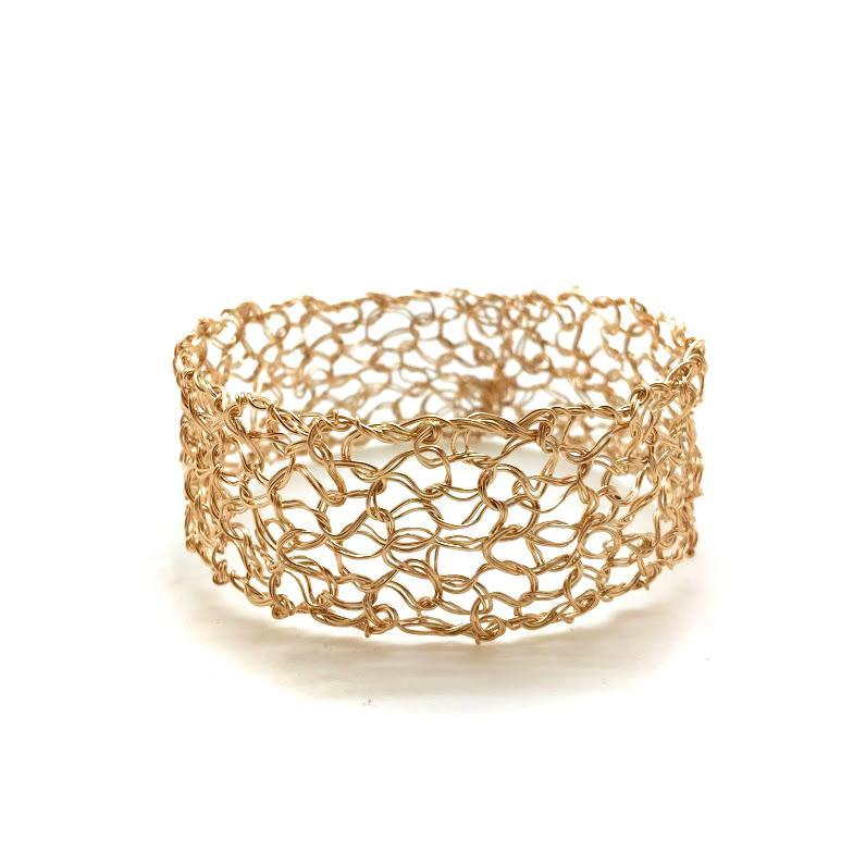 Thin Gold Woven Cuff Bracelets Kathryn Stanko Pistachios
